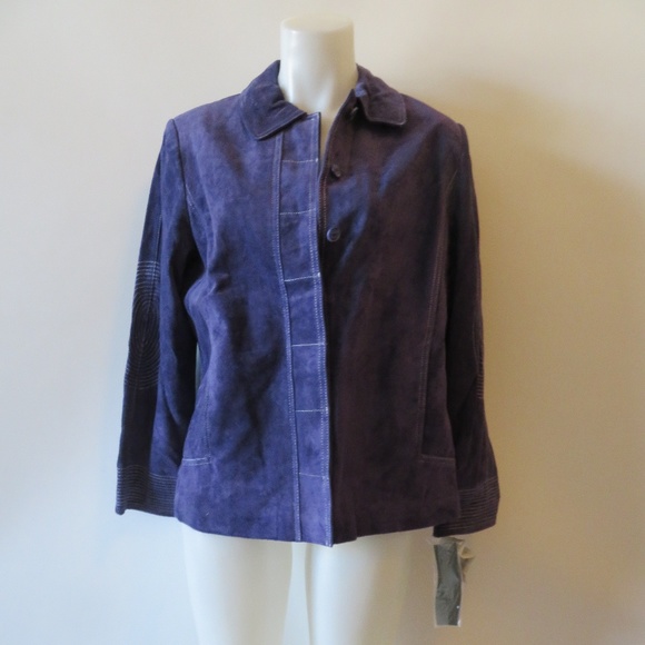 Jerry Lewis Jackets & Blazers - WOMENS JERRY LEWIS PURPLE SUEDE JACKET SZ 14*